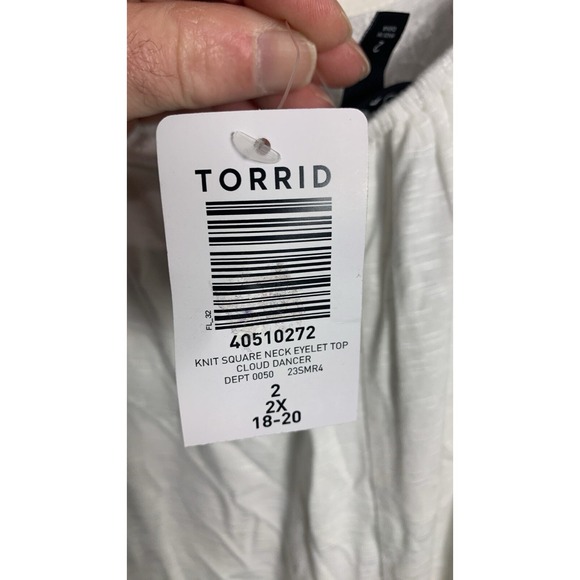 NWT Torrid Knit Square Neck Eyelet Top 2X - Picture 9 of 11